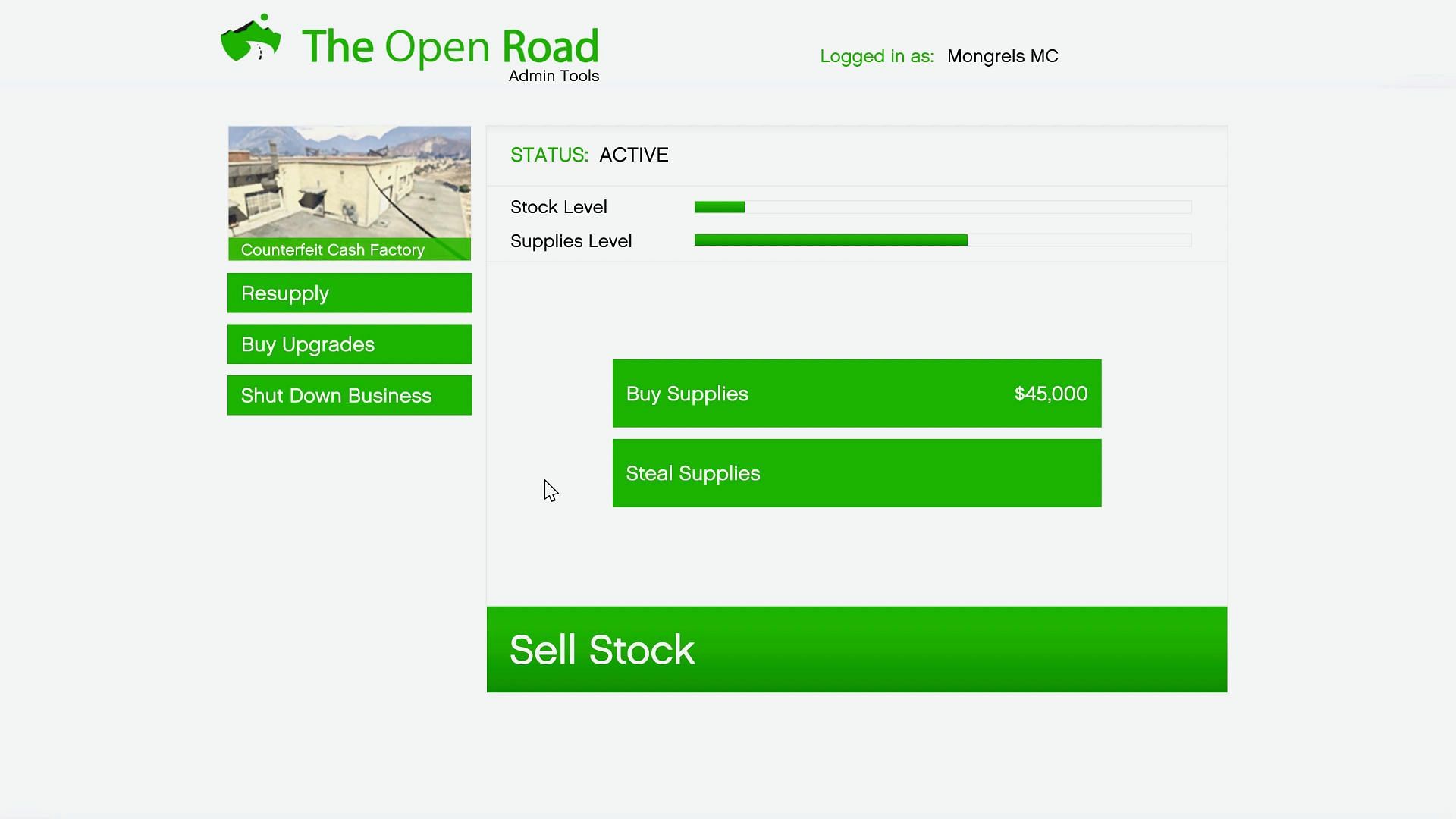 The cost of supplies depends on the present stock (Image via Rockstar Games)